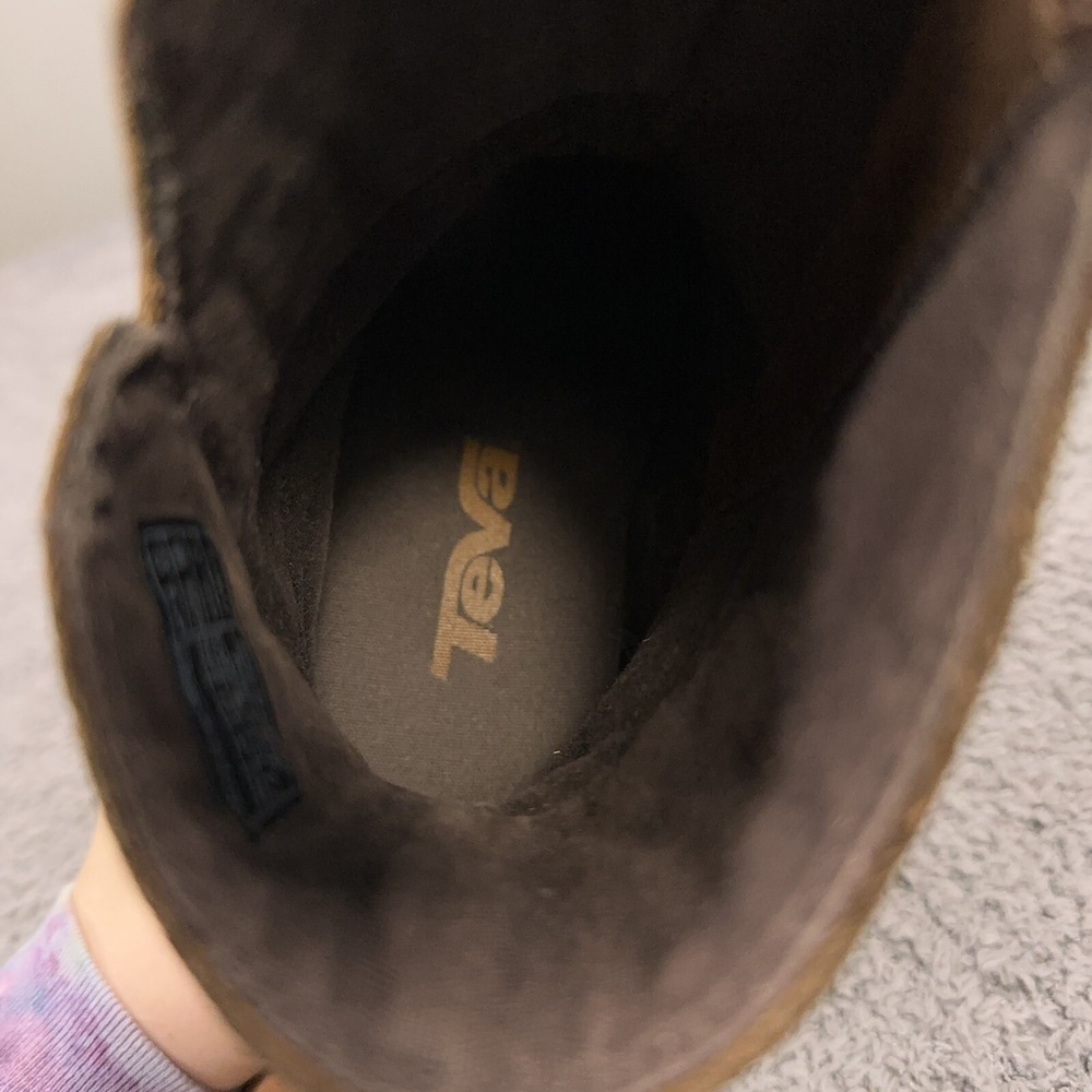 Teva Boots Womens 7.5 Brown Nubuck Leather Waterproof Buckle Bootie Outdoor - Picture 9 of 10